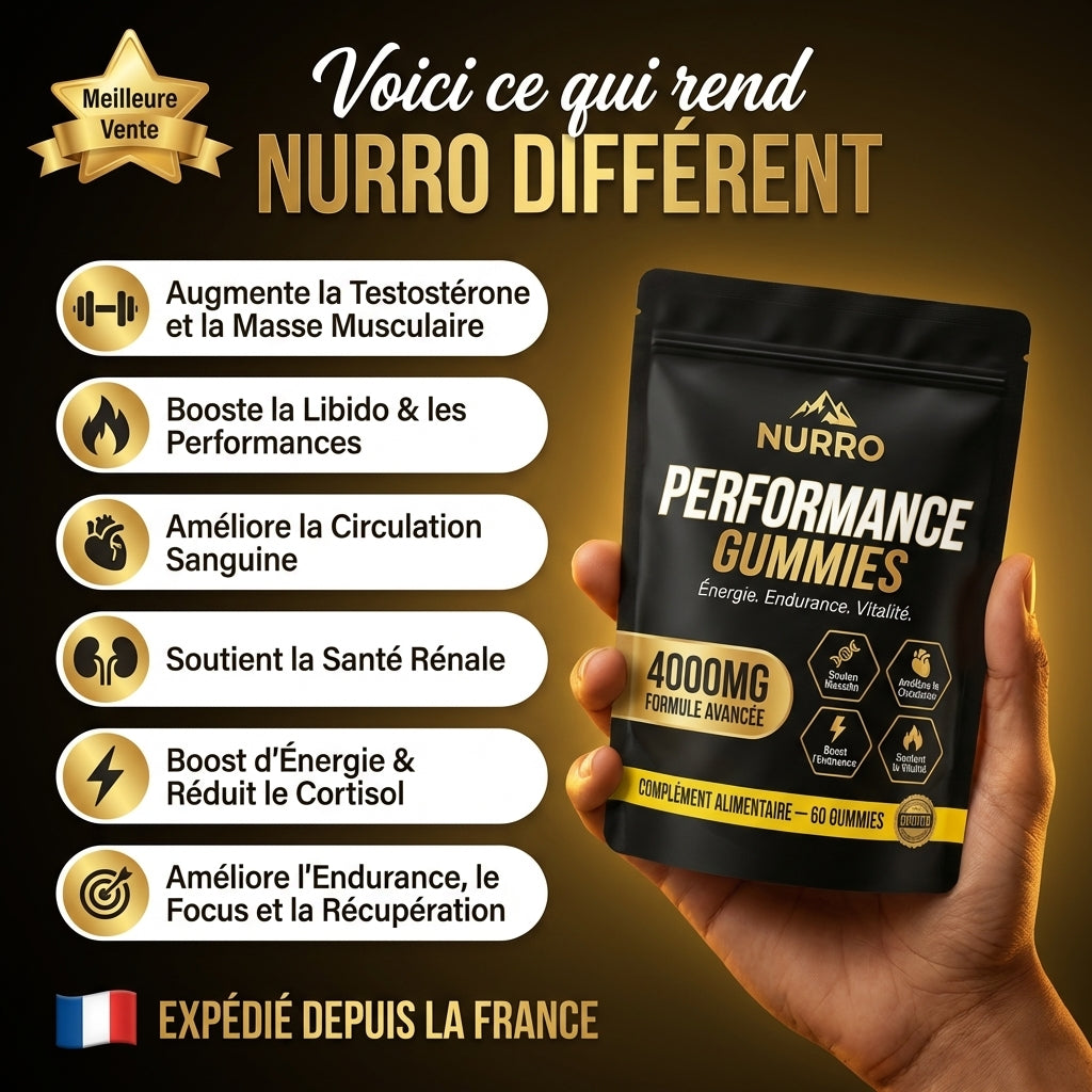 NURRO™ Performance Gummies — Formule 6-en-1 (Formule Améliorée)